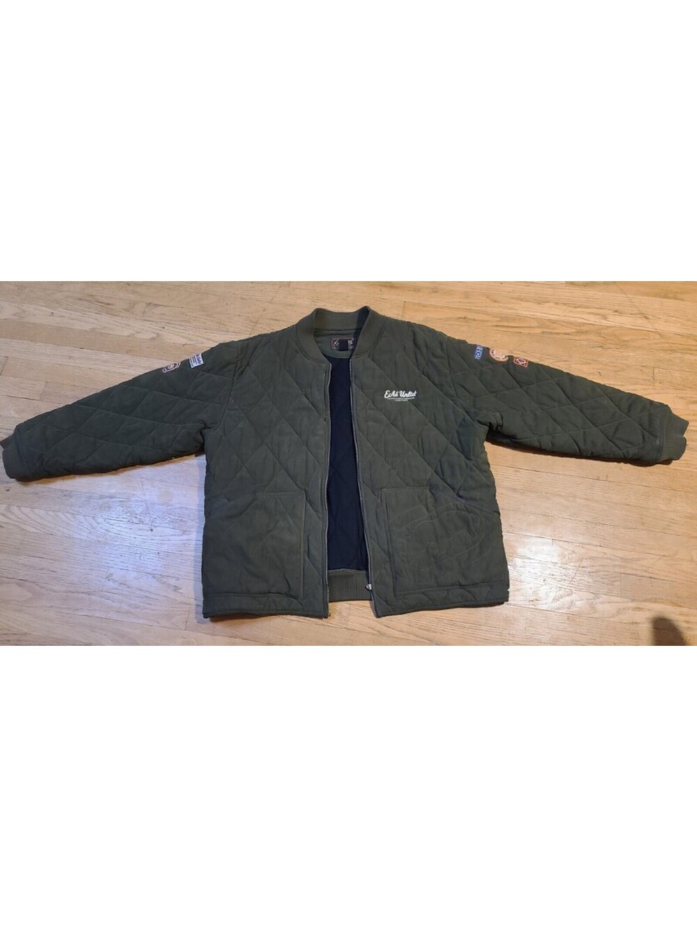 Vintage Ecko Unltd Bomber Jacket Mens 2XL Green World Famous Rhino Brand